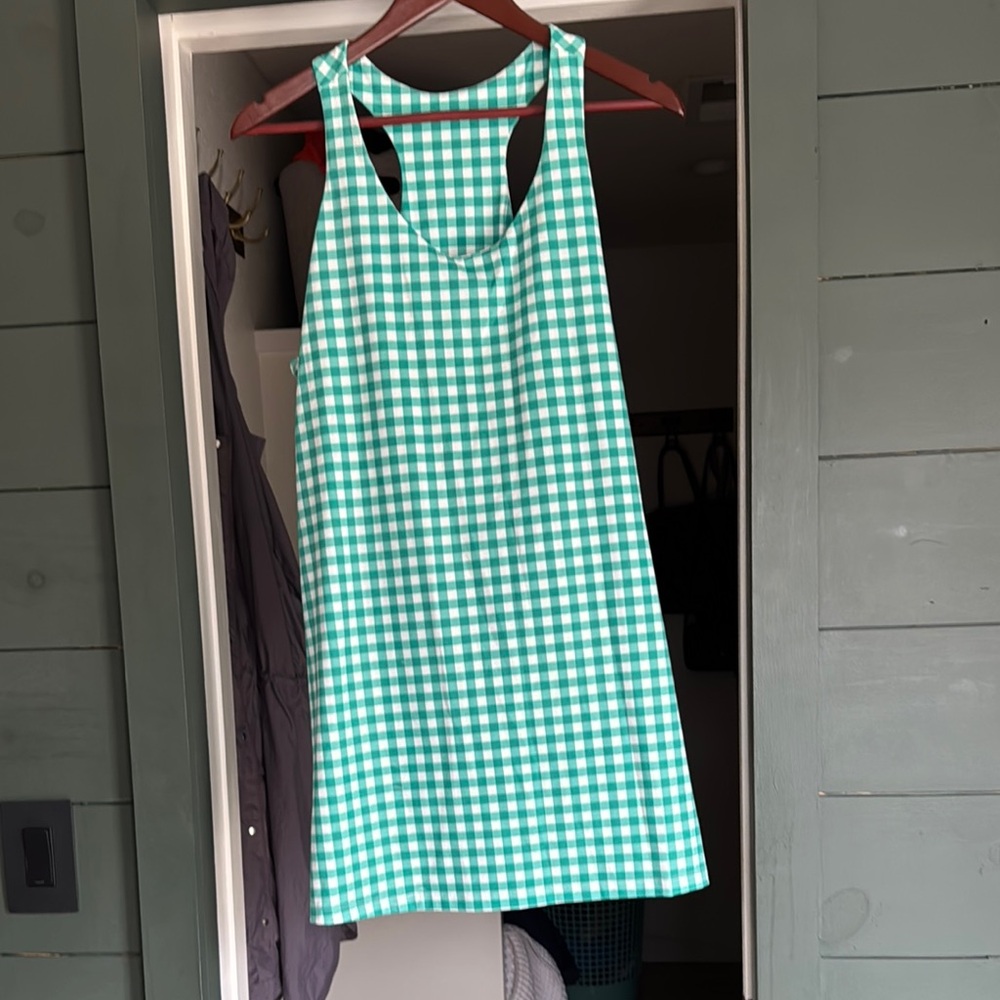 J crew Green Gingham tennis Dress